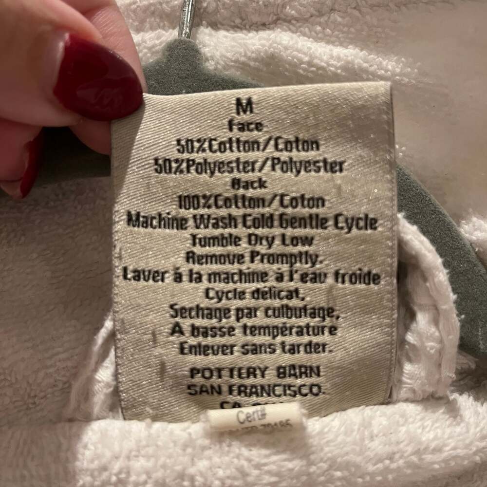 Pottery Barn White Textured Robe - Picture 3 of 5